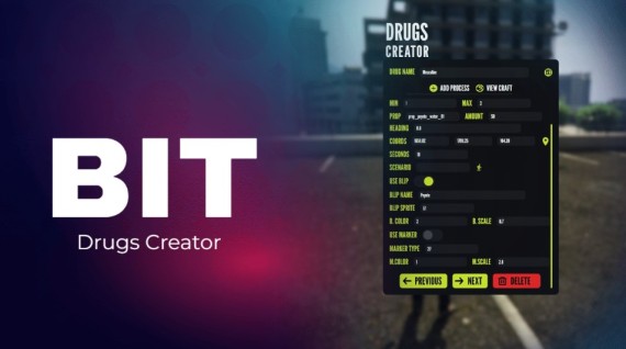 DRUGS CREATOR | BIT Scripts | FiveM Scripts | Tebex